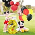 thumbnail image 2 of M - Mouse 2nd Birthday Party Supplies Oh Twodles Theme Party Decorations Includes Felt Banner,Welcome Hanger Door Sign, Tablecloth,Cake Cupcake Toppers,Mickey Head Balloons, 12 Latex Balloon, 2 of 5