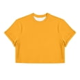 thumbnail image 4 of Evdexr Men's Boxy Cropped Cut T Shirts Short Sleeve Round Neck Tee Casual Basic Tops Yellow 2XL, 4 of 5