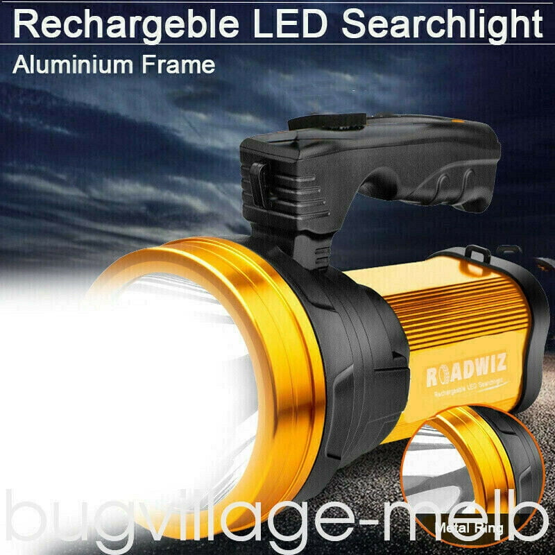 Super Bright LED Searchlight Handheld Spotlight Flashlight Rechargeable 8 Modes 