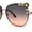 Gold Black Peach, variant on Intricate Metal Jewel Pearl Trim Rimless Metal Rim Butterfly Sunglasses Gold Smoke