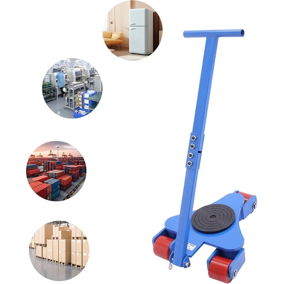 Machine Skate 4409 lbs Capacity - Heavy Duty Machinery Mover Dolly with 360° 3 Swivel Wheels for Industrial Use - Equipment Skates Moving Roller for Warehouse and Workshop Transporting (Blue)