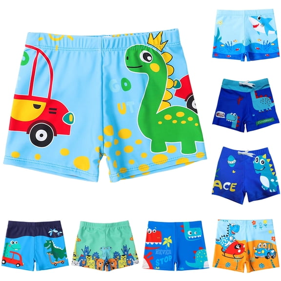 Pandaie Boys Swim Trunks Toddler Swim Shorts UPF 50 Bathing Suit for Boy Quick Dry Mesh Beach Boardshorts Swimwear 5-6 T,Blue