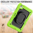 thumbnail image 4 of Case for iPad Air 5th Generation / iPad Air 4th Generation 10.9 inch, 360 Rotating Stand Handle Pencil Holder Shoulder Strap Heavy Duty Shockproof Cover, Lime, 4 of 7