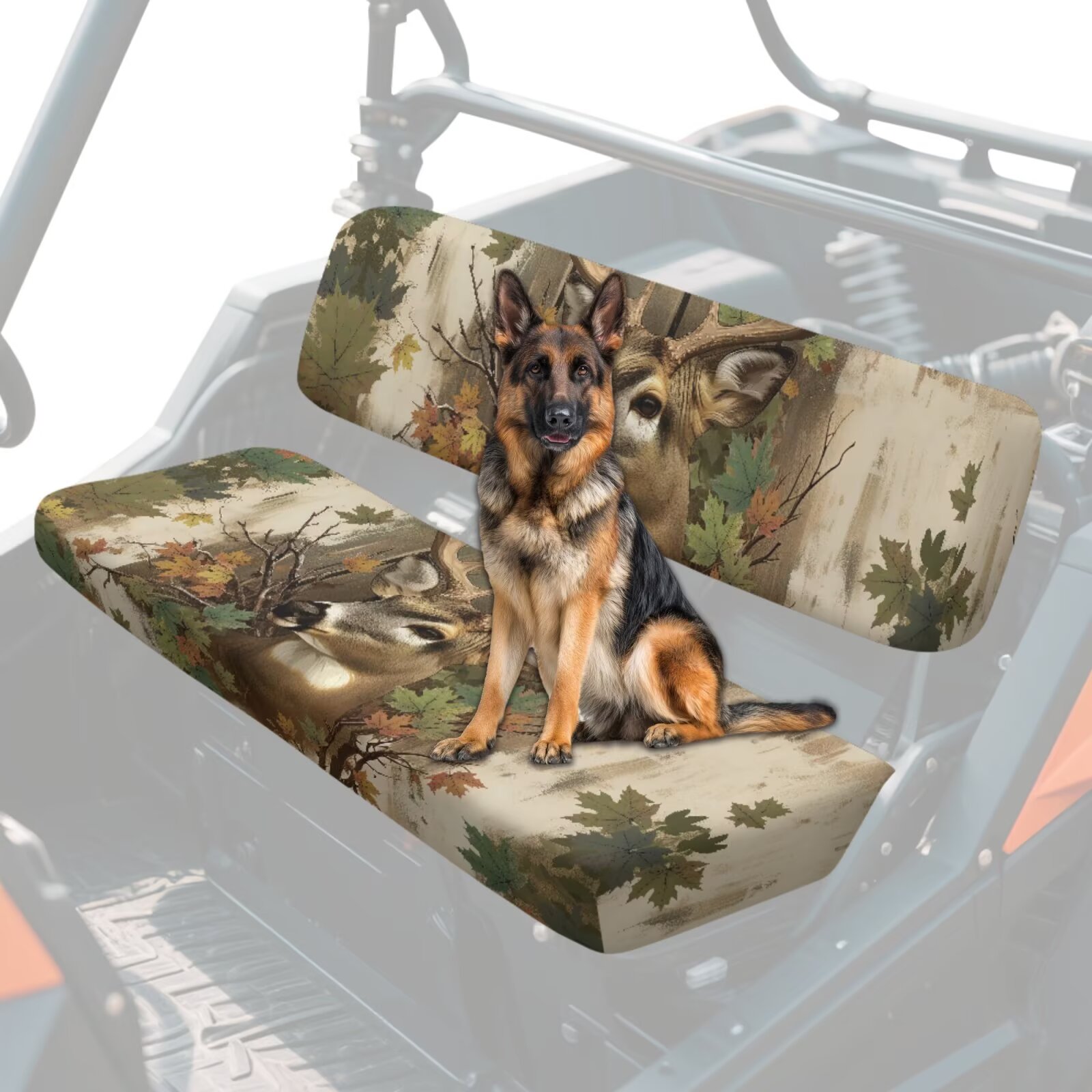 Uorisanigo Mule Seat Cover Non-Slip Camo Deer Hunter UTV Front Bench Seat Cover Compatible with Kawasaki Mule 3010 4x4 Hardwoods Green HD 2004-2008 Replacement UTV Accessories