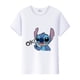 thumbnail image 4 of Disney-camisetas con estampado de Lilo Stitch para mujer, ropa de manga corta para niña, camisa blanca para niño, 4 of 6