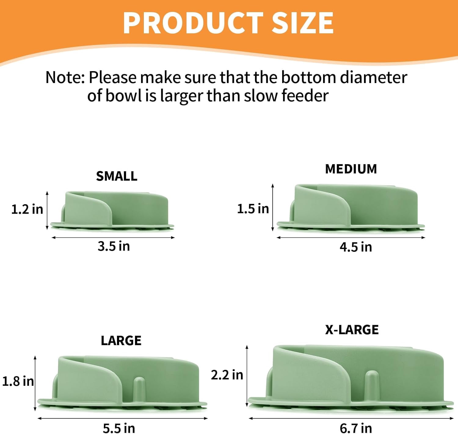 Slow Feeder Dog Bowls Insert,  Soft Silicone Slow Eating Feeder Insert with Suction Cups for Small, Medium and Large Dogs, Fit into Basic and Elevated Dog Bowls, Green Green,L