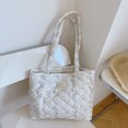 thumbnail image 1 of Bolso de celosía de diamantes de mujeres para mujeres grandes capacidad de gran capacidad moderna de transporte bolso de hombro floral liviano, 1 of 8