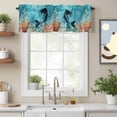 thumbnail image 2 of Ocean Mermaid Valance Curtain for Windows Shadow Coral Seabed Watercolor Style Rod Pocket Curtain Valances Short Window Treatments Panels for Kitchen Bathroom Laundry Room Basement 42 x 18 Inch, 2 of 9