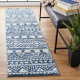 thumbnail image 2 of SAFAVIEH Tunisia Donald Geometric Runner Rug, Navy/Ivory, 2' x 8', 2 of 7
