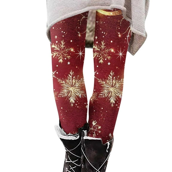 Mingw Leggings for Women Christmas Funny Printed Hip Lifting Yoga Pants High Waist Skinny Trousers,Multicolor,M