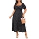 thumbnail image 1 of Vestido de verano de talla grande SCOMCHIC negro con estampado floral para mujer, 1 of 6