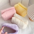 thumbnail image 5 of Makeup Bag, Plush Cosmetic bags, Cute Zipper Travel Toiletry Soft Storage Pouch for Office Supplies Cosmetics Makeup Travel Accessories - Off white, 5 of 5