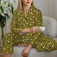 thumbnail image 6 of Honeii Sunflowers 2 print Women's Pajama Sets Long Sleeve Button Down Sleepwear Nightwear Soft Pjs Lounge Sets-Small, 6 of 7