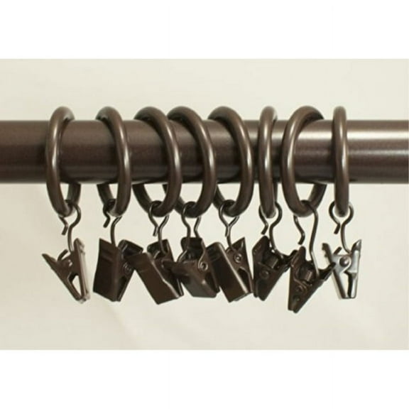 Urbanest 1" Metal Curtain Rod Rings with Clips, Fits up to 3/4″ Rod – Durable Drapery Rings for Smooth Gliding & Secure Grip, 40 Pieces, Oil-rubbed Bronze(ORB)