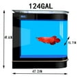 Black Luxury 125Gal LED Aquarium Kit, Large Glass Fish Tank with Tri