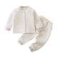 thumbnail image 2 of Cowsor Toddler Baby Fall Outfit Linen Long Sleeve Button Down PocketShirt Tops Striped Pants 2Pcs Clothes Set, 2 of 6