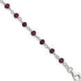 thumbnail image 1 of Sterling Silver Dark Red Cz Polished Bracelet Made In India qg2991-7.25, 1 of 5