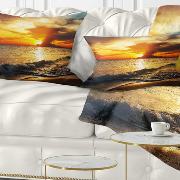 Designart 12" x 20" Multi-color Polyester Throw Pillow