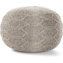Christopher Knight Home Malibu Fabric Pouf, Grey