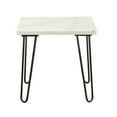 thumbnail image 2 of Marble Top End Table with Hairpin Style Metal Legs, White and Black, 2 of 5
