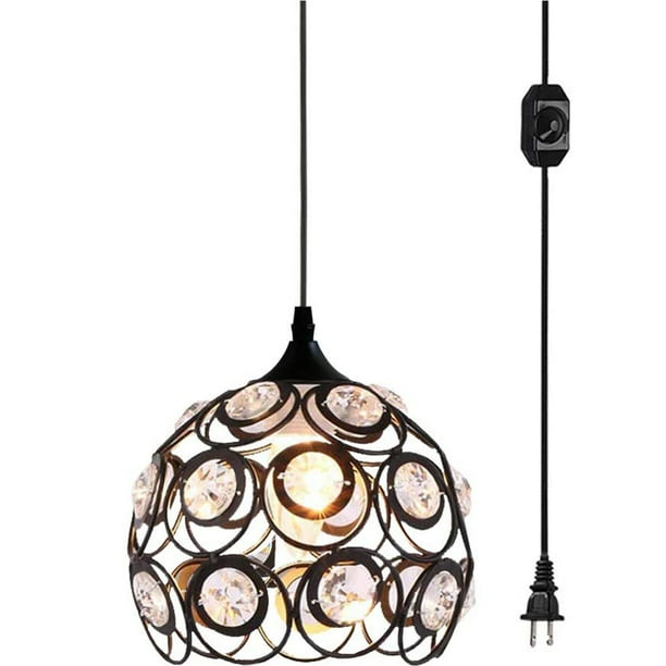 Bestgoods Mini Single Crystal Pendant Lighting 1 Light Black Basket Cage Hanging Lamps Vintage Industrial Ceiling Fixture For Kitchen Island Dining Room Foyer Entryway Bed Com Single Crystal Pendant Lighting, Crystal Pendant Vintage Chandelier