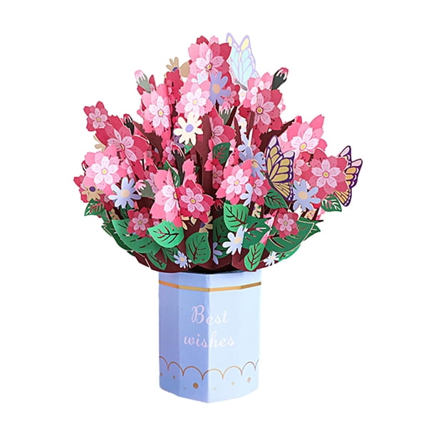 para el día de la madre, tarjeta con escultura de papel, adorno, elegante ramo de flores, tarjeta para celebraciones de aniversario, mamá y mujer