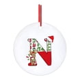 thumbnail image 1 of 26 adornos de letras del alfabeto de acrílico rojo con diseño de cervatillo | 7 x 7 cm para colgar en el árbol de Navidad, ideal para decorar el hogar y la escuela, 1 of 4