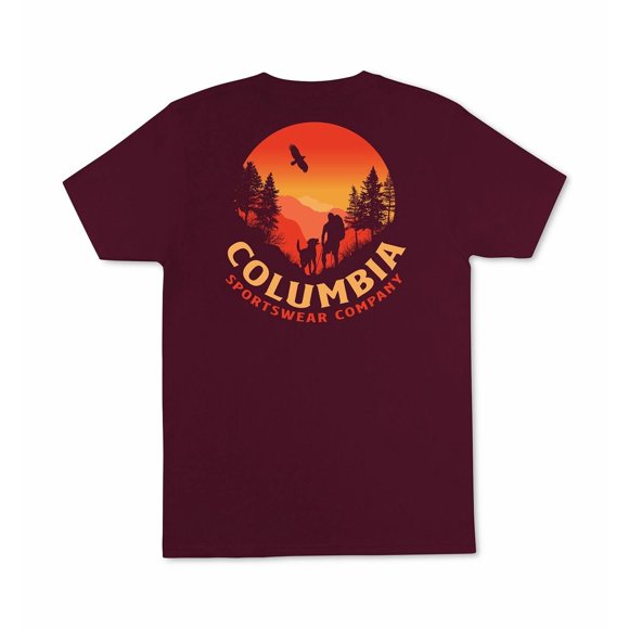 Columbia Men's Elevation Mountain Logo Graphic T-Shirt, Rich Wine, S