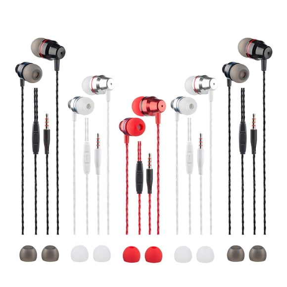 Paquetes de 5 auriculares FindTop con control remoto y micrófono para iOS/Android