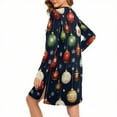 thumbnail image 5 of Censtreet Christmas Sleep Shirts for Women Nightgown Short Sleeves T shirt Night Dress Round Neck Womans Nightgown with Pocket S-XXL, 5 of 9