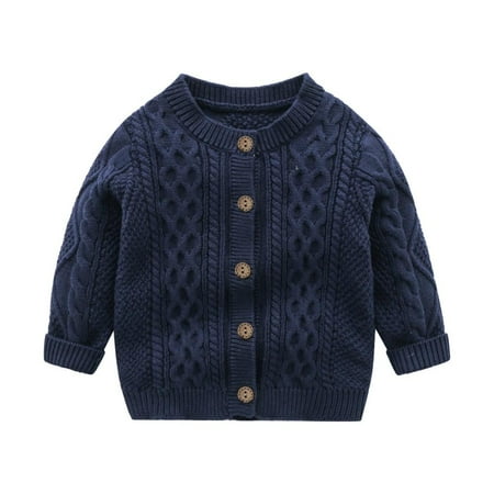 

HAOYUNL Infant Baby Boys Sweater Jacket Outwear Cotton Long Sleeve Cardigan Toddler Sweaters Autumn Winter Sweater Coats for 3M-2Y