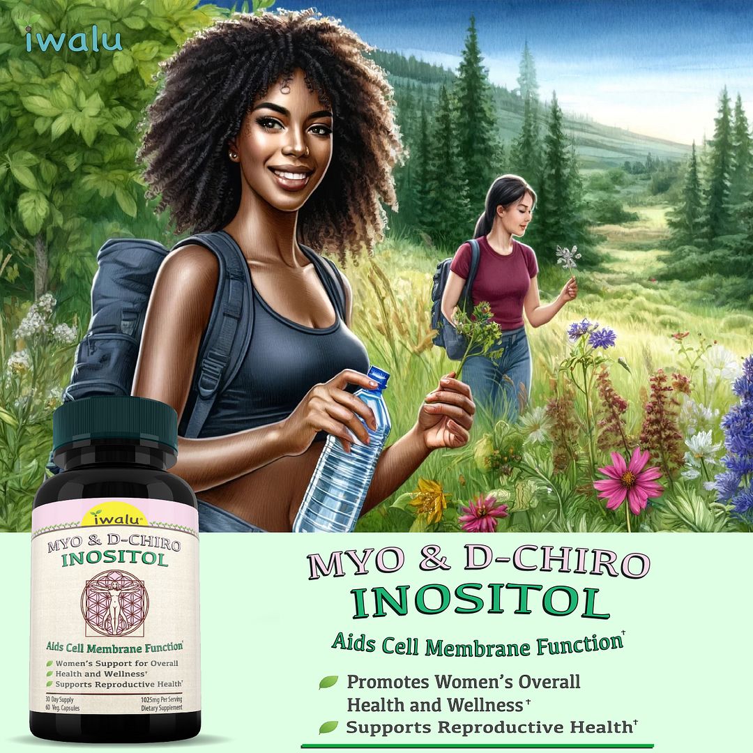 Myo & D-Chiro Inositol Capsules | Hormonal & Metabolic Support for Women's Health, Insulin Sensitivity & Ovarian Wellness - 60 Vegan Capsules - NSF Certified & USA Made by Iwalu