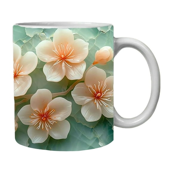 Glass&Bottle Reduced Price Tumbler With Lid And Flower Coffee Mug Double Wall Vacuum Insulated Travel Mug Floral Cup Stainless Water Bottle Reusable Tumblers Car Gift For Ice Drinks Hot Beverag Mug*1