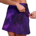 thumbnail image 3 of FASHOFT Tennis Skirts For Women Starry Sky Glitter Printed Elastic Skort With Pockets Double Layer For Sports And Casual Wear Womens Athletic Skirt Purple, 3 of 6