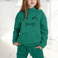 thumbnail image 2 of Ccpelsie Girls Clothes 2 Piece Clothing Sets Hoodie Long Sleeve Sweatshirts and Pants Fall Winter Outfits for Girls(Dark Green,6-7 Years), 2 of 7