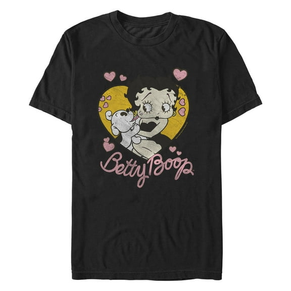 Men's Betty Boop Distressed Pudgy and Betty Graphic T-Shirt