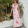 thumbnail image 3 of Flamingo Pattern Art Sleeveless Dress Women's Summer Suit Dresses for Women 2025 Luxury Party Dress, 3 of 7