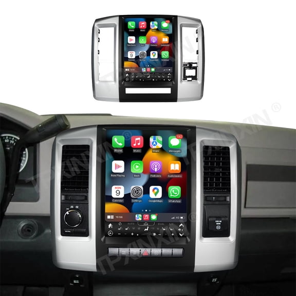 TPXINXIN 12.1 inch Android 14 Car Radio CarPlay for Dodge Ram 2009-2012 Touch Screen Multimedia Player GPS Navigation Head Unit BT