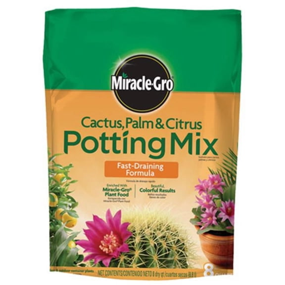 Miracle Gro Cactus Palm & Citrus Potting Mix Soil, 8 qt