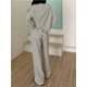 thumbnail image 2 of Pijamas de rayas for mujer, conjuntos de 2 piezas, camisetas de manga larga, pantalones anchos con cordón, conjuntos a juego, conjuntos de estar en casa, 2 of 7