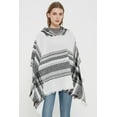 thumbnail image 5 of YooGuoGuo Women's Plaid Hooded Shawl Wrap Knitted Cape Poncho Pullover Hoodie Sweater Blanket Poncho with Fringes Winter Fall, 5 of 7