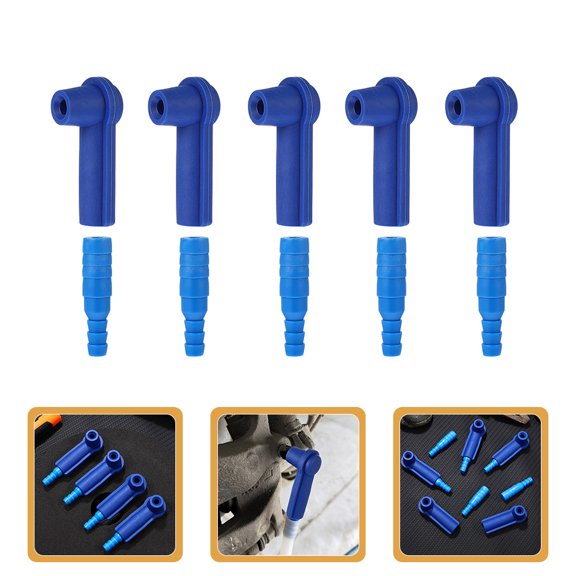 WEUVEB 6pcs Brake Bleeder Adapter Set Brake Fluid Exchange Connectors Blue ABS Workshop Use
