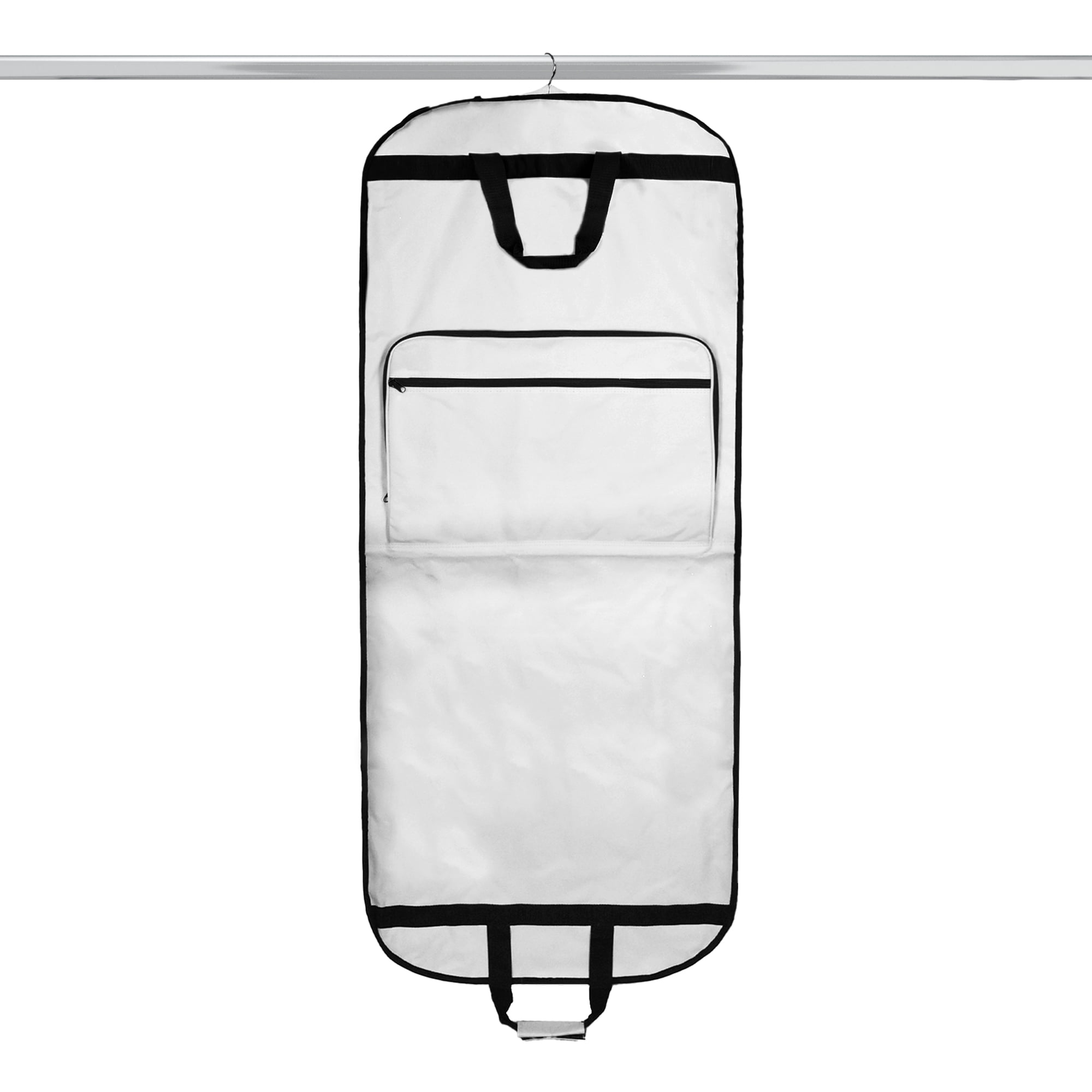 DALIX 60" Professional Garment Bag Cover for Suits Pants and Gowns Dresses (Foldable) White