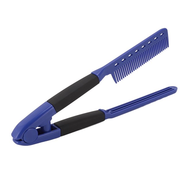 Hairdressing Straightener Comb, Anti Static Frizzy Contol V Shaped Hair Straightener Comb for Salon