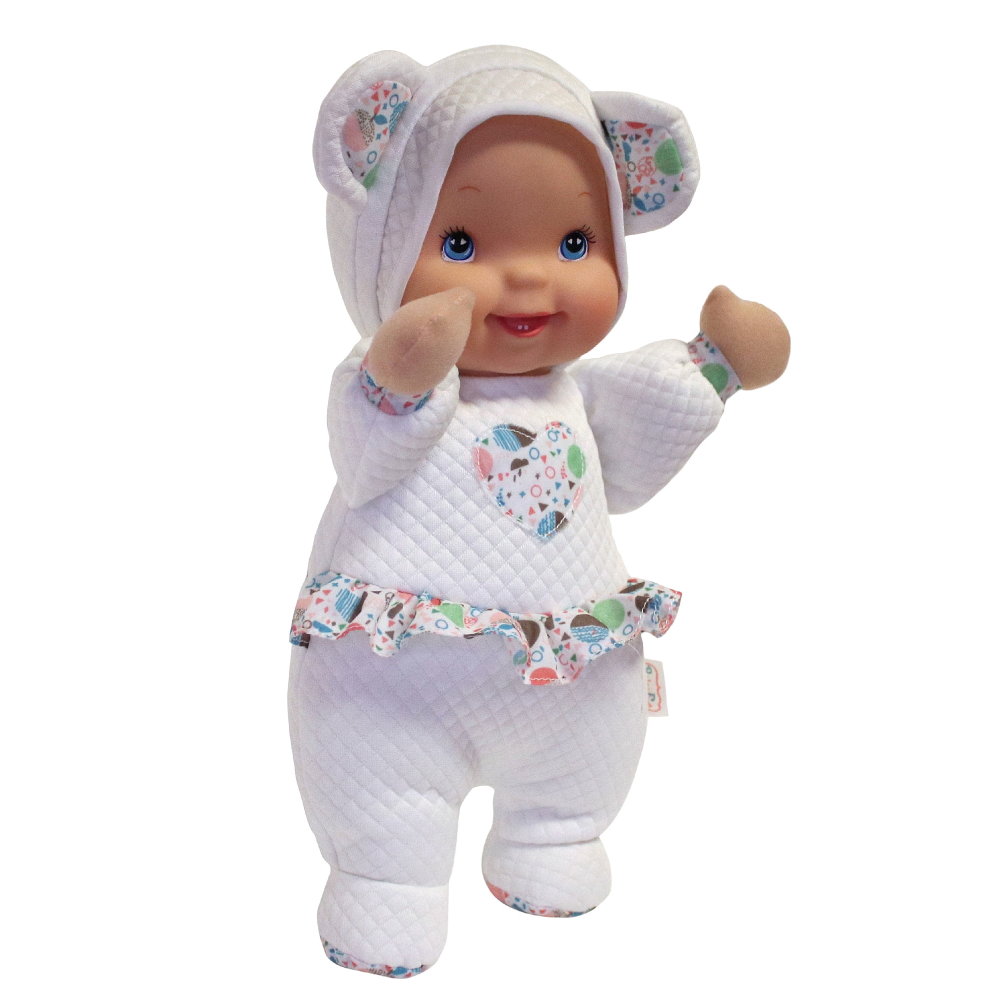 Baby's First: Love Bear Baby Doll - White Quilted Outfit, Interactive Musical Doll, Plays This Little Light of Mine, Soft Toy, Baby-Kids-Toddlers 3mo+