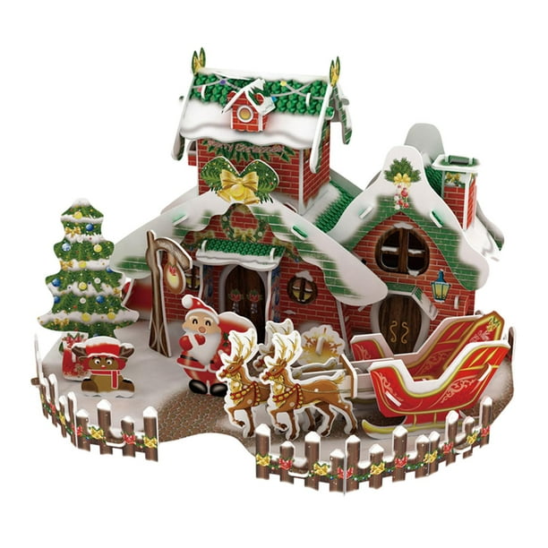 Rompecabezas navideños, manualidades, juguetes educativos, rompecabezas, adornos artesanales para B