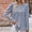 Light Blue, variant on Knitted Ribbed Tops for Women Long Sleeve Straight Shoulder Tunic Blouse Crewneck Pullover Sweater Casual Loose Shirt
