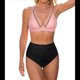 thumbnail image 2 of Traje de Baño de con Control de Abdomen para Mujer, Push Up, Cintura Alta, Rosa, L, 2 of 10