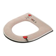Toilet Seat Cushion Warm Toilet Seat Covers ,Reusable Easy Installation ,Breatheable Portable Toilet Seat Cover Pads for Hotel Household Home Beige