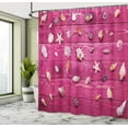 thumbnail image 5 of Ambesonne Nautical Shower Curtain, Seashells Vintage, 69"Wx75"L, Cream and Fuchsia, 5 of 5